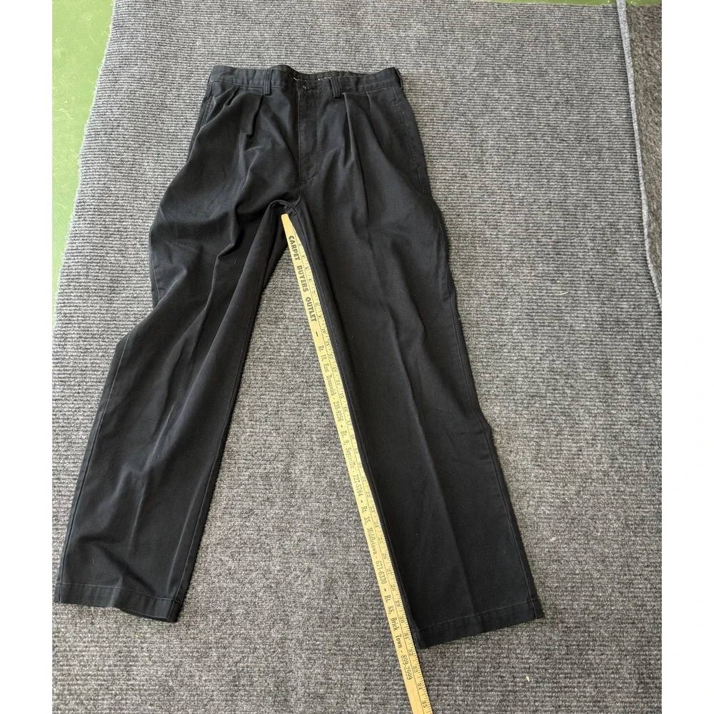 Polo Ralph Lauren Andrew Pants Mens Size 35x32 Black Vintage Baggy Pleated Chino